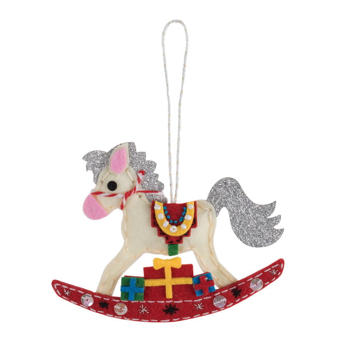 Trimits Felt Decoration Kit Christmas Dove, 10x12cm, Includes Felt Shapes, Thread, Stuffing, Needle, and Ribbon