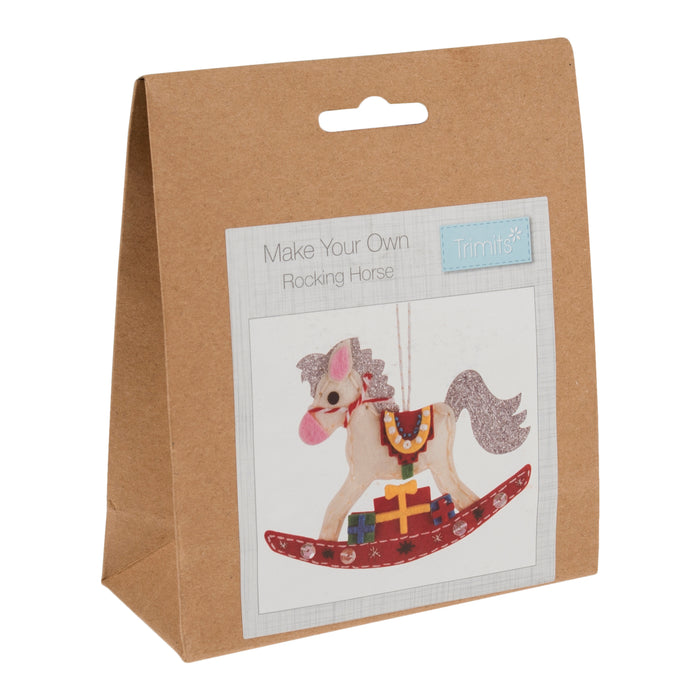 Trimits Felt Decoration Kit Christmas Dove, 10x12cm, Includes Felt Shapes, Thread, Stuffing, Needle, and Ribbon