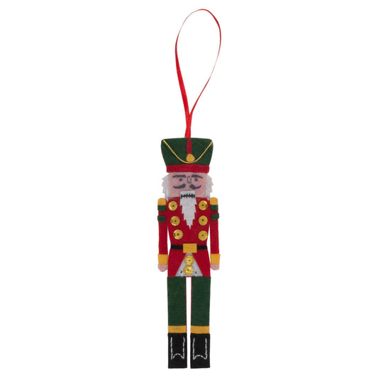 Trimits Felt Decoration Kit Christmas Nutcracker, 10x12cm, Includes Felt Shapes, Thread, Stuffing, Needle, and Ribbon