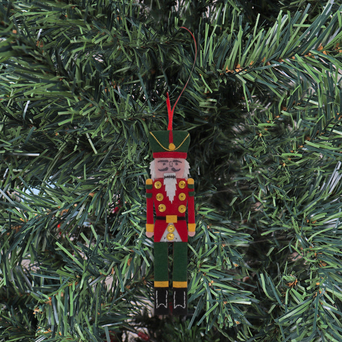 Trimits Felt Decoration Kit Christmas Nutcracker, 10x12cm, Includes Felt Shapes, Thread, Stuffing, Needle, and Ribbon
