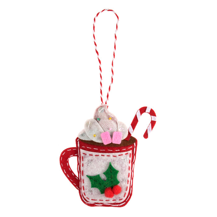 Trimits Felt Decoration Kit Christmas Rocking Horse, 10x12cm, Includes Felt Shapes, Thread, Stuffing, Needle, and Ribbon