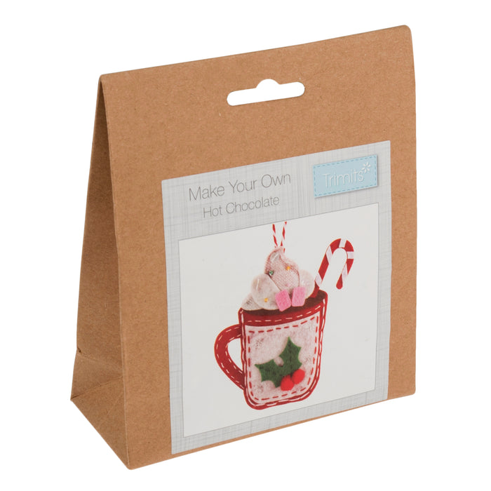 Trimits Felt Decoration Kit Christmas Rocking Horse, 10x12cm, Includes Felt Shapes, Thread, Stuffing, Needle, and Ribbon