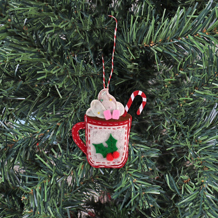 Trimits Felt Decoration Kit Christmas Rocking Horse, 10x12cm, Includes Felt Shapes, Thread, Stuffing, Needle, and Ribbon
