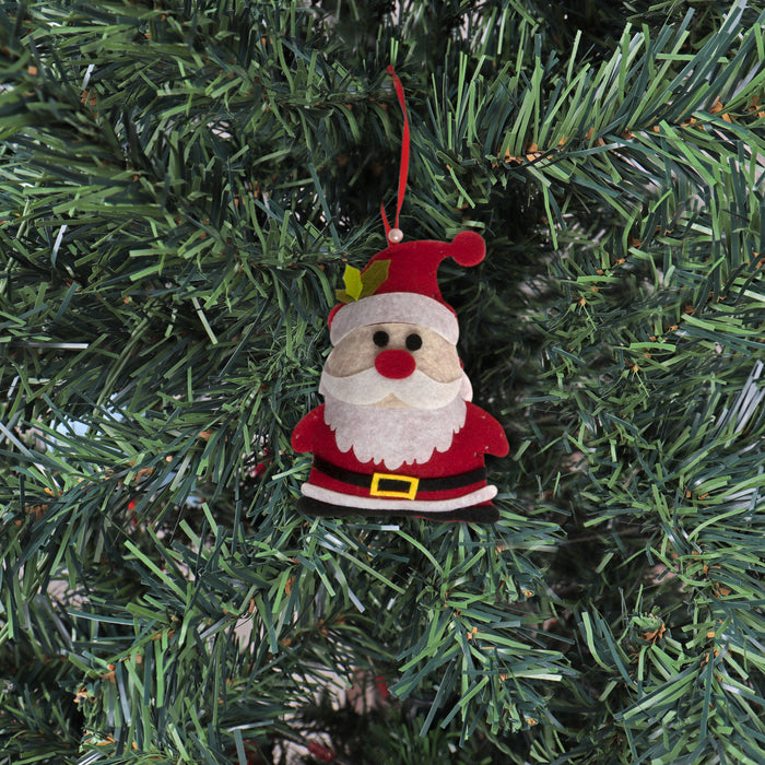 Trimits Felt Decoration Kit Christmas Santa, 10x12cm, Includes Felt Shapes, Thread, Stuffing, Needle, and Ribbon