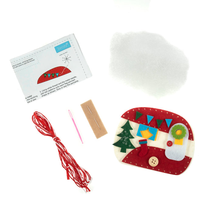 Trimits Felt Decoration Kit Gonk, 11.5x9cm, Includes Felt Shapes, Stuffing, Beads, Buttons, Thread, and Ribbon