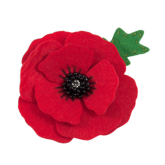 Trimits Felt Decoration Kit Poppy Brooch, 2x6x13cm, Includes Pre-Cut Felt, Stuffing, Beads, Thread, and Instructions