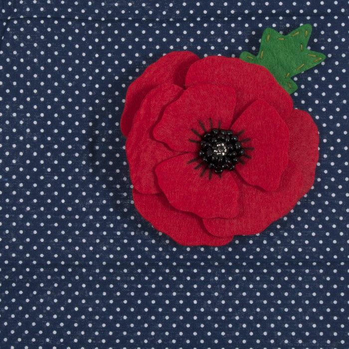 Trimits Felt Decoration Kit Poppy Brooch, 2x6x13cm, Includes Pre-Cut Felt, Stuffing, Beads, Thread, and Instructions