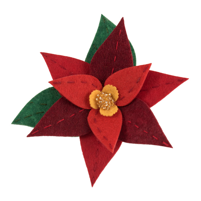 Trimits Felt Decoration Kit Pug in Santa Hat, 13x12.5cm, Includes Felt Shapes, Beads, Thread, Needles, and Brooch Pin