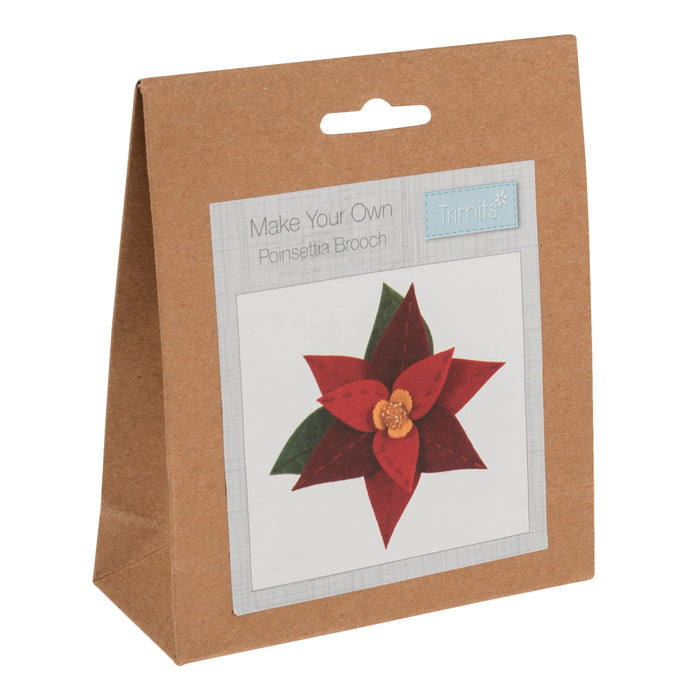Trimits Felt Decoration Kit Pug in Santa Hat, 13x12.5cm, Includes Felt Shapes, Beads, Thread, Needles, and Brooch Pin