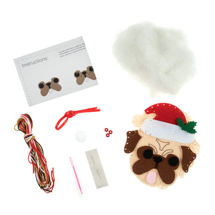 Trimits Felt Decoration Kit Reindeer, 13x12.5cm, Includes Felt Shapes, Beads, Thread, Needles, and Brooch Pin