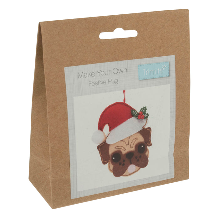 Trimits Felt Decoration Kit Reindeer, 13x12.5cm, Includes Felt Shapes, Beads, Thread, Needles, and Brooch Pin