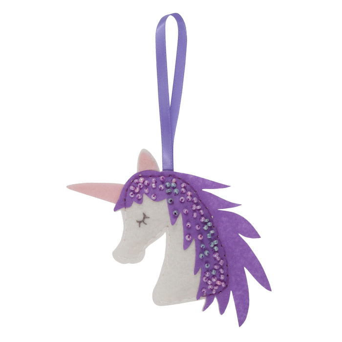 Trimits Felt Decoration Kit Unicorn, 2x6x13cm, Includes Pre-Cut Felt, Stuffing, Beads, Thread, and Instructions