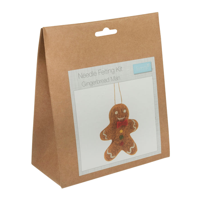 Trimits Needle Felting Kit Christmas Gingerbread Man, 4.5x11.5cm, Includes Wool, Felting Needle, Polystyrene Shapes, and Instructions