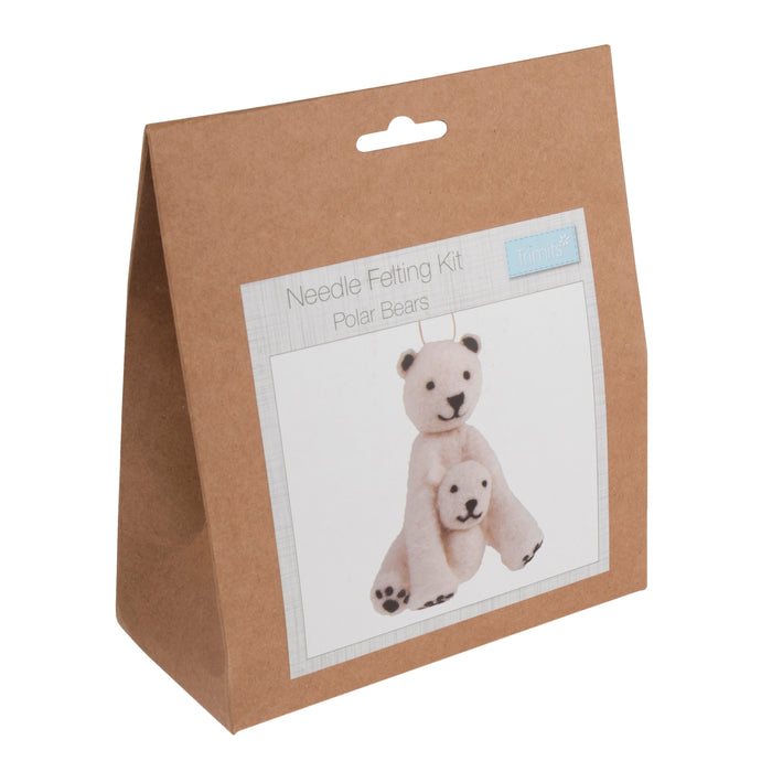 Trimits Needle Felting Kit Christmas Polar Bear, 4.5x11.5cm, Includes Wool, Felting Needle, Polystyrene Shapes, and Instructions