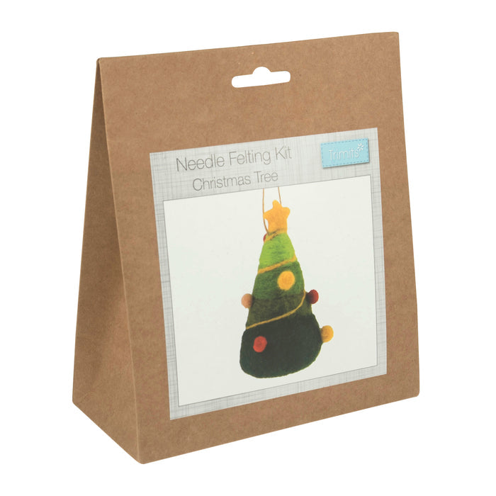 Trimits Needle Felting Kit Christmas Tree, 4.5x11.5cm, Includes Wool, Felting Needle, Polystyrene Shapes, and Instructions