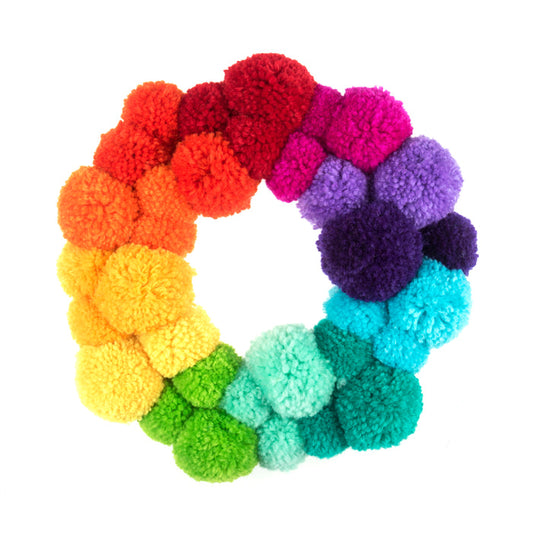 Trimits Pom Pom Wreath Kit Green, 30x30cm, Includes Pom Pom Makers, Yarn, and Metal Hoop Fabric