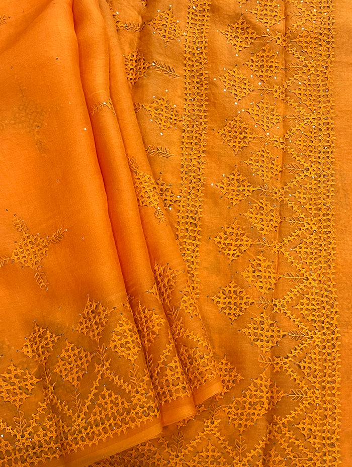 Tuhina Kutch Embroidery Organza Saree