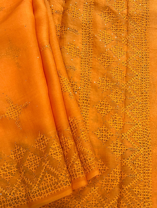 Tuhina Kutch Embroidery Organza Saree