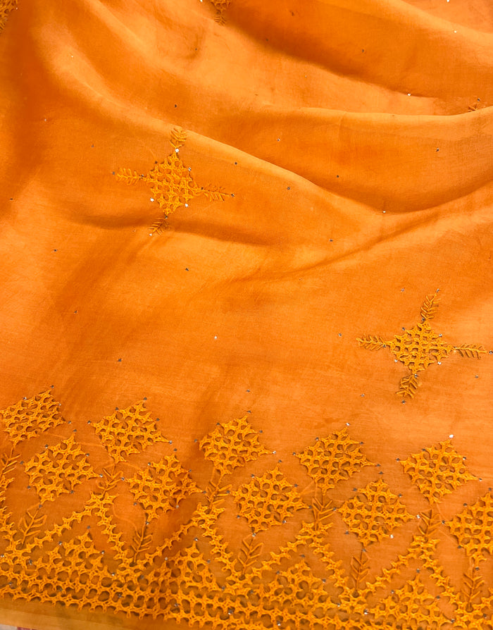 Tuhina Kutch Embroidery Organza Saree