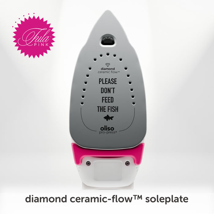 Tula Pink x Oliso TG1600 Pro Plus Smart Iron – iTouch Auto‑Lift, Diamond Ceramic Soleplate (UK)