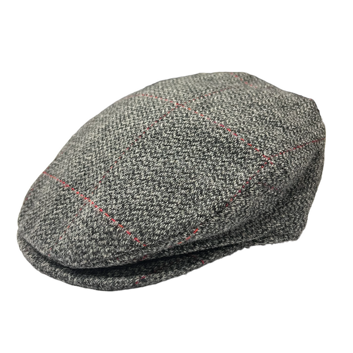 Grey Weave with Red Overcheck - Irish Tweed / Small