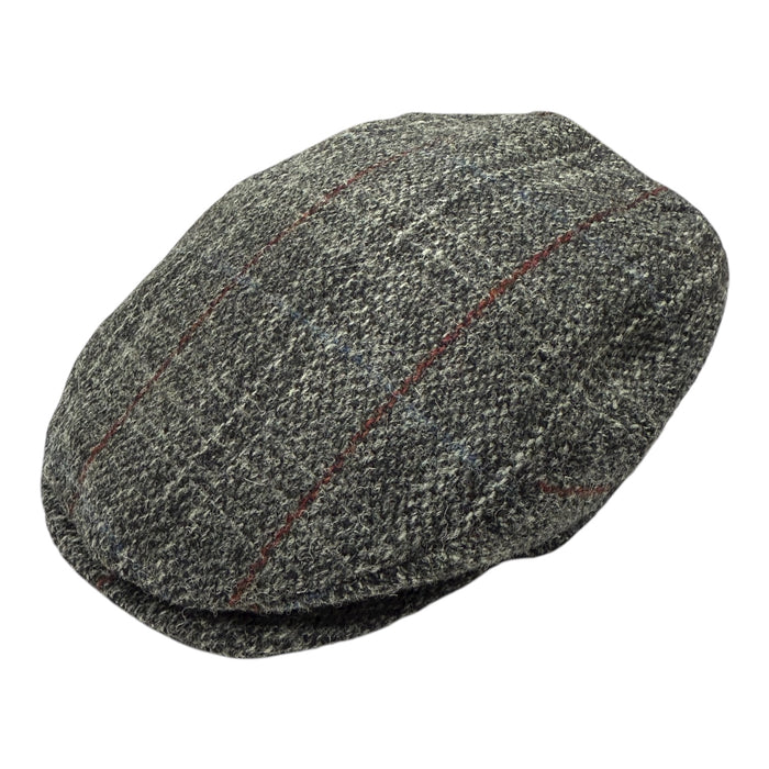 Charcoal Grey with Red Stripe - Scottish Harris Tweed / Small
