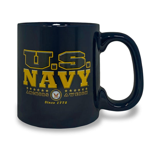 U.S. Navy Anchors Aweigh 17oz Mug (Navy)
