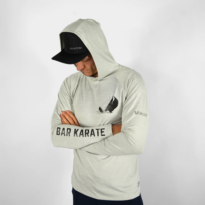 UV Ocean Tech L/S Hooded Top - BAR KARATE Silver