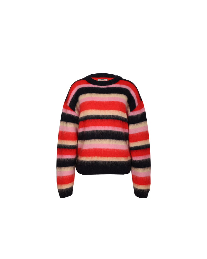 VELMA SWEATER VELVET BERRY STRIPE