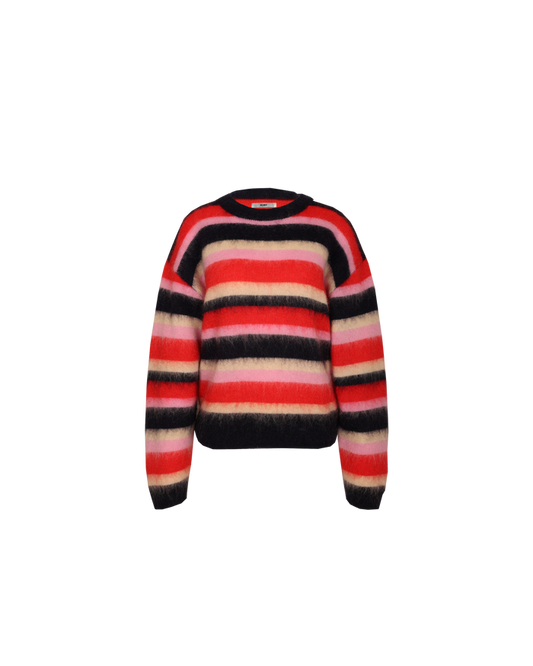 VELMA SWEATER VELVET BERRY STRIPE