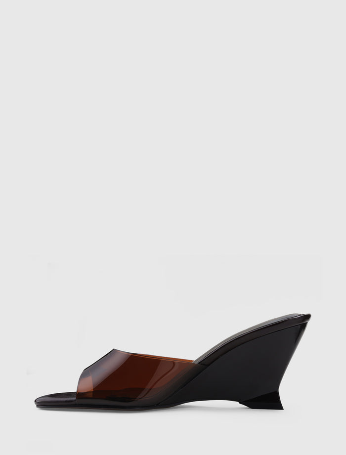 Veronica Vinyl Mule Wedge Heel Forever New