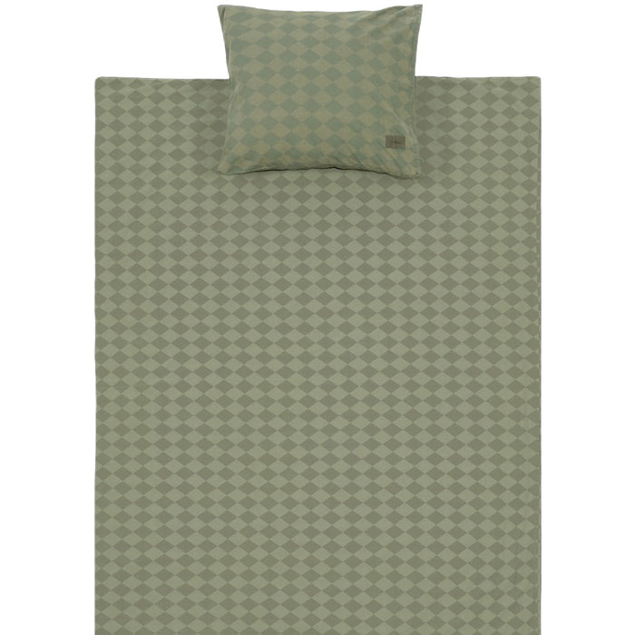 Vibes Baby Duvet Cover Set Washed Green Harlequin 100x140 cm