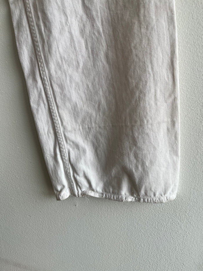 Vintage 1940’s U.S. Navy White Twill Wide Leg Trousers