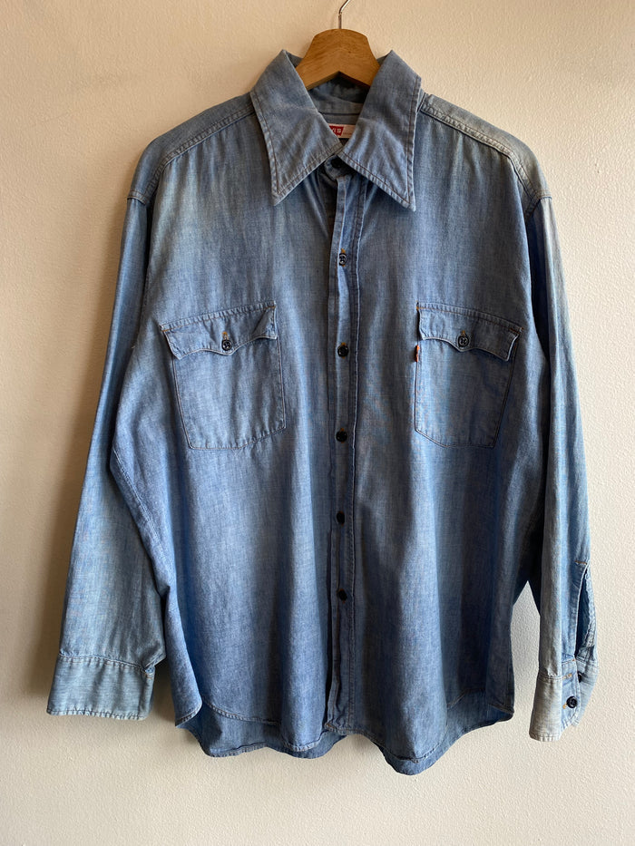 Vintage 1960/70’s Levi’s "Big E" Chambray Button-Up Shirt - La Lovely Vintage