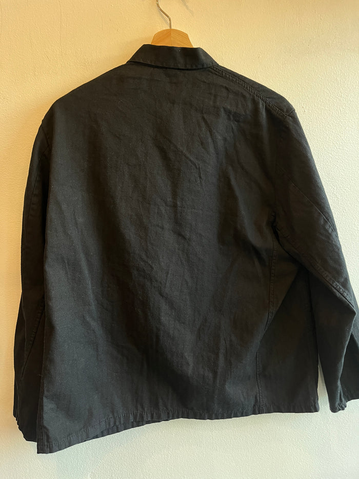 Vintage 1970’s Black HBT French Chore Coat - La Lovely Vintage