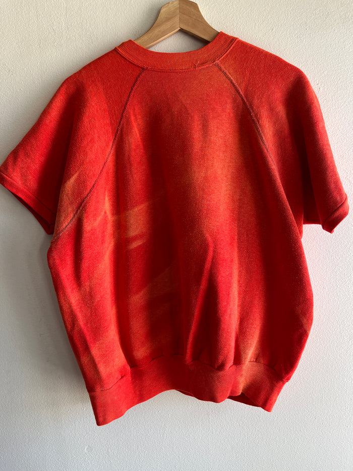 Vintage 1970’s Sunfaded Red Short-Sleeved Sweatshirt