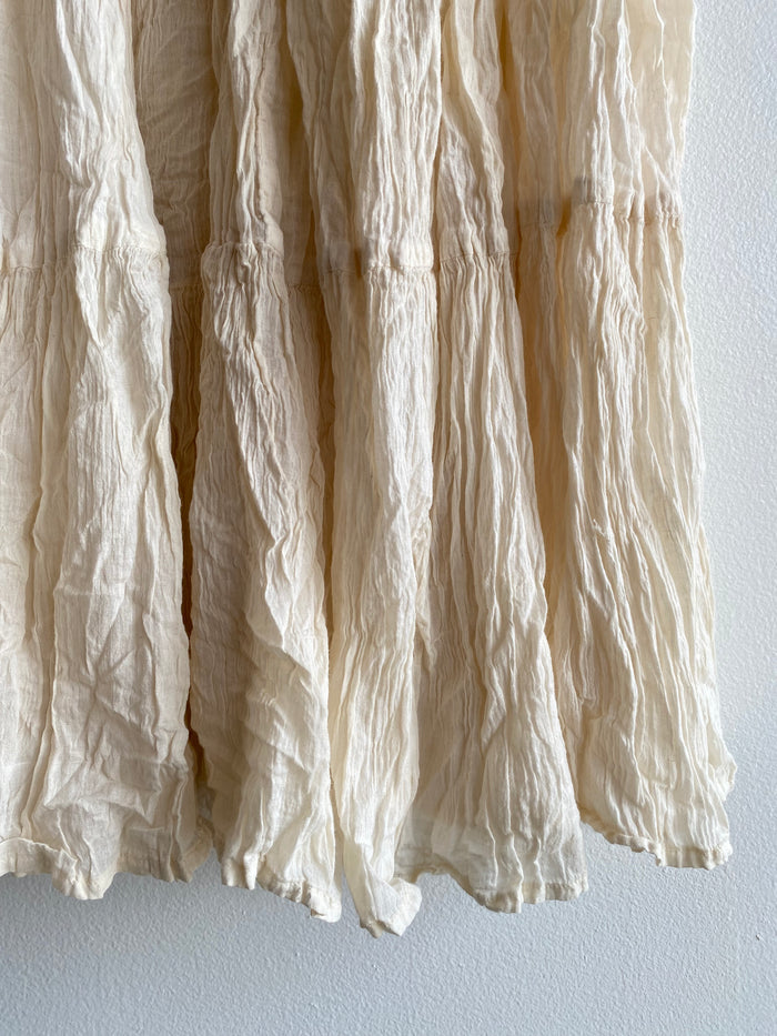 Vintage 90's Boho Cream Maxi Skirt - La Lovely Vintage