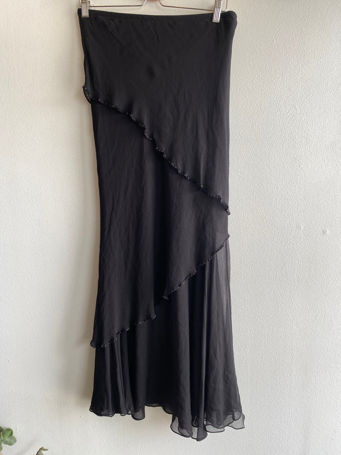 Vintage 90's Marina Black Beaded Midi Skirt - La Lovely Vintage