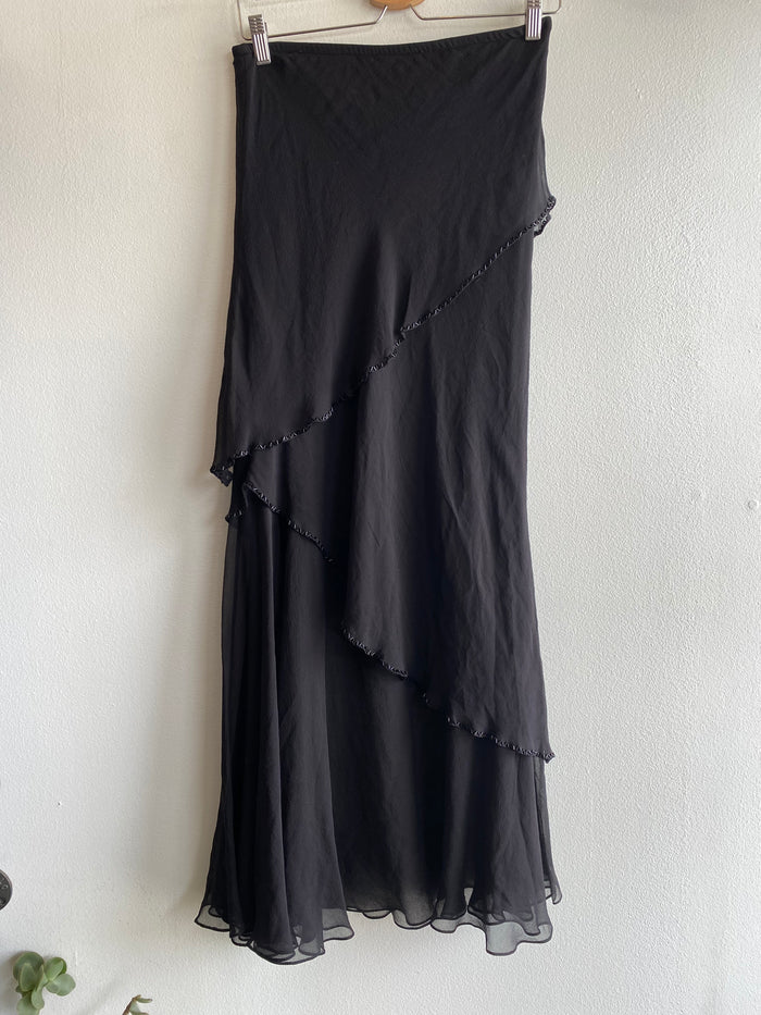 Vintage 90's Marina Black Beaded Midi Skirt - La Lovely Vintage