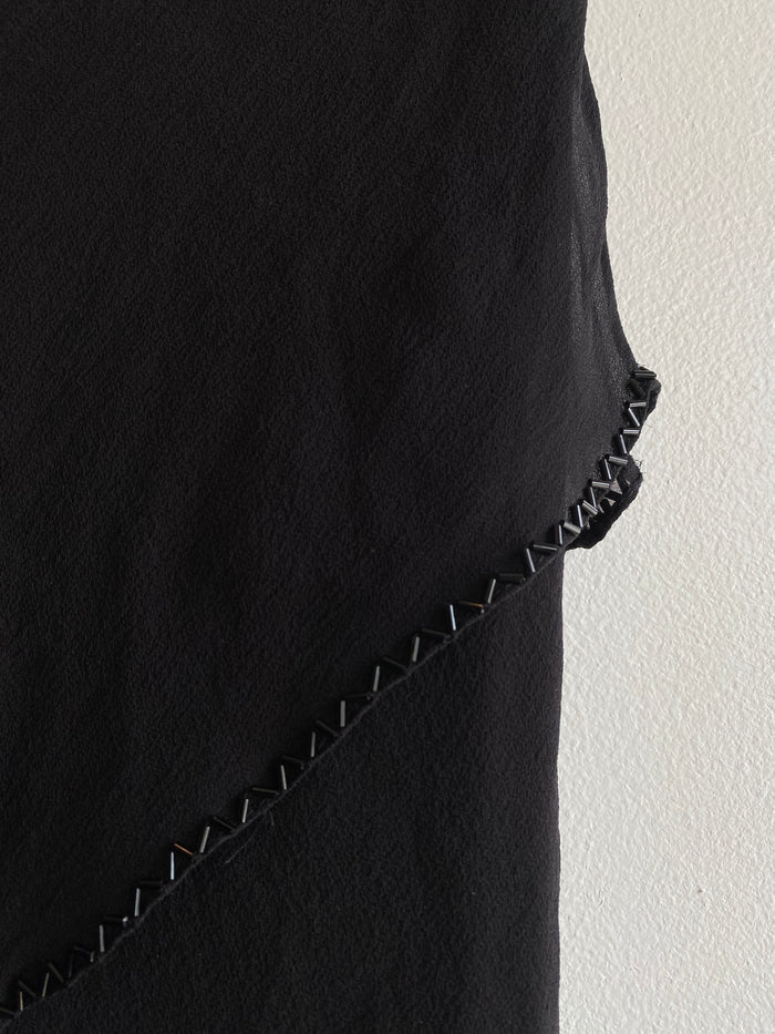 Vintage 90's Marina Black Beaded Midi Skirt - La Lovely Vintage