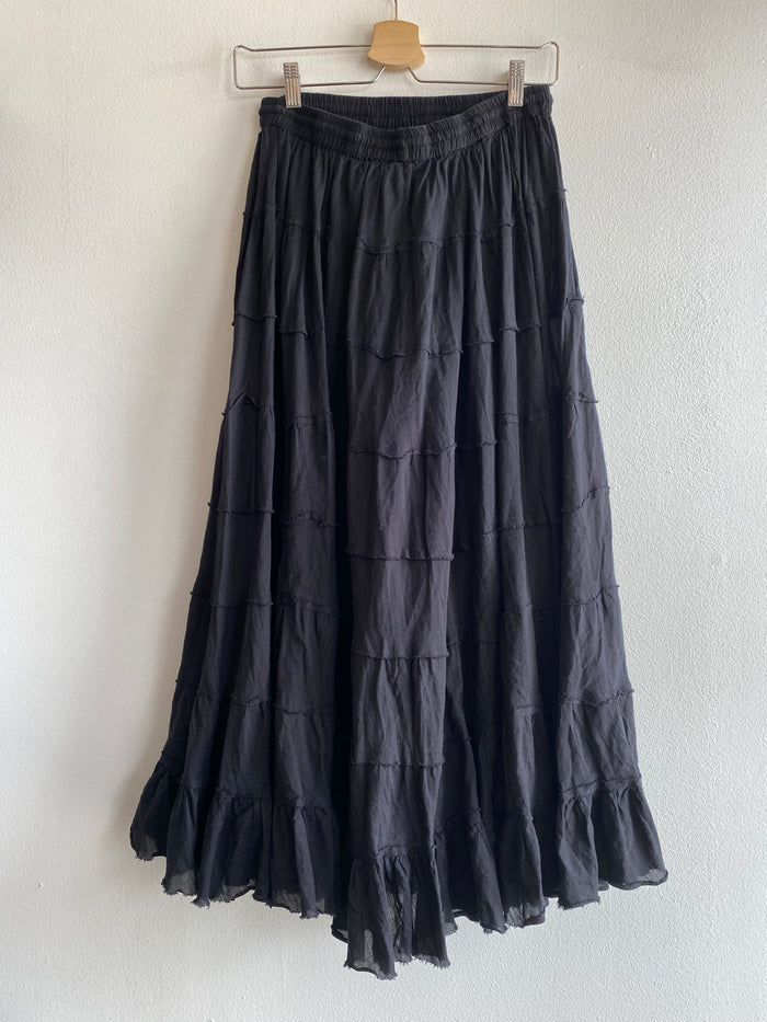 Vintage Jackpot 1990's Black Cotton Maxi Skirt - La Lovely Vintage