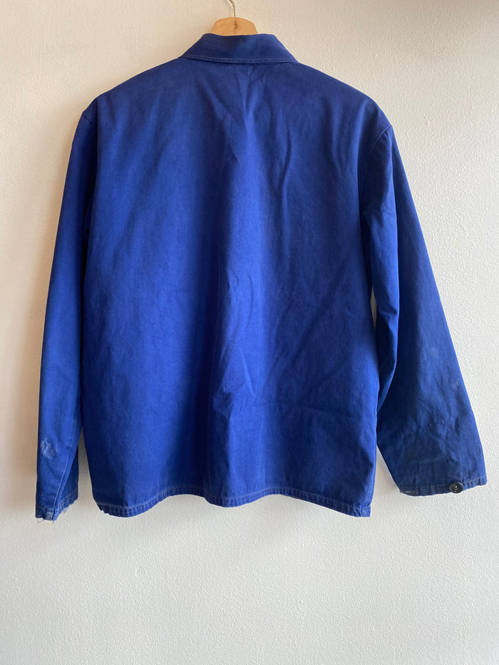 Vintage Patched Cobalt Blue Chore Coat - La Lovely Vintage