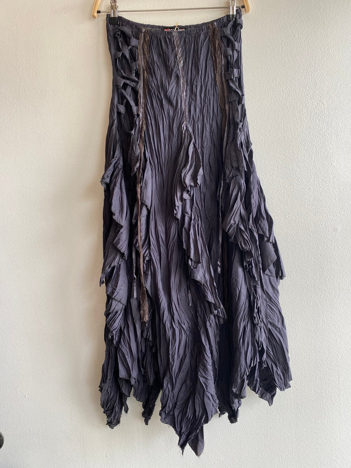 Vintage Y2K MY DESIGN PARIS Charcoal Maxi Fairy Skirt - La Lovely Vintage