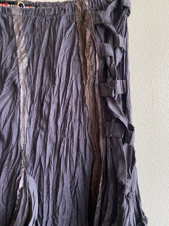 Vintage Y2K MY DESIGN PARIS Charcoal Maxi Fairy Skirt - La Lovely Vintage