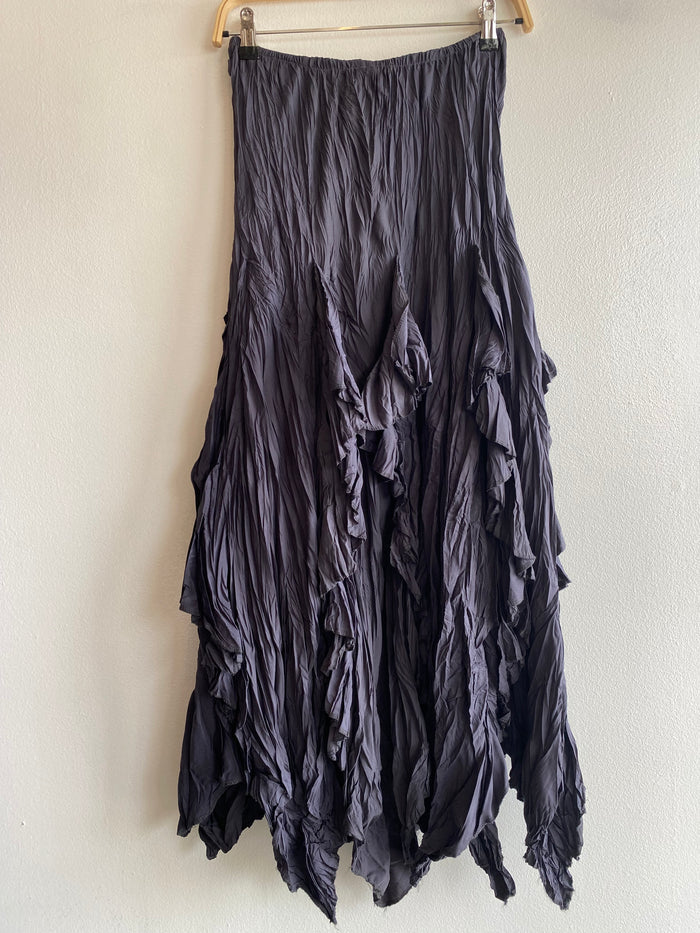 Vintage Y2K MY DESIGN PARIS Charcoal Maxi Fairy Skirt - La Lovely Vintage