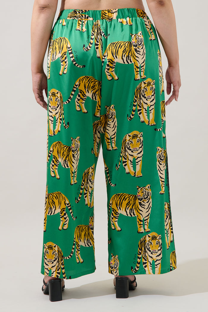Violda Tiger Wide Leg Pants Curve