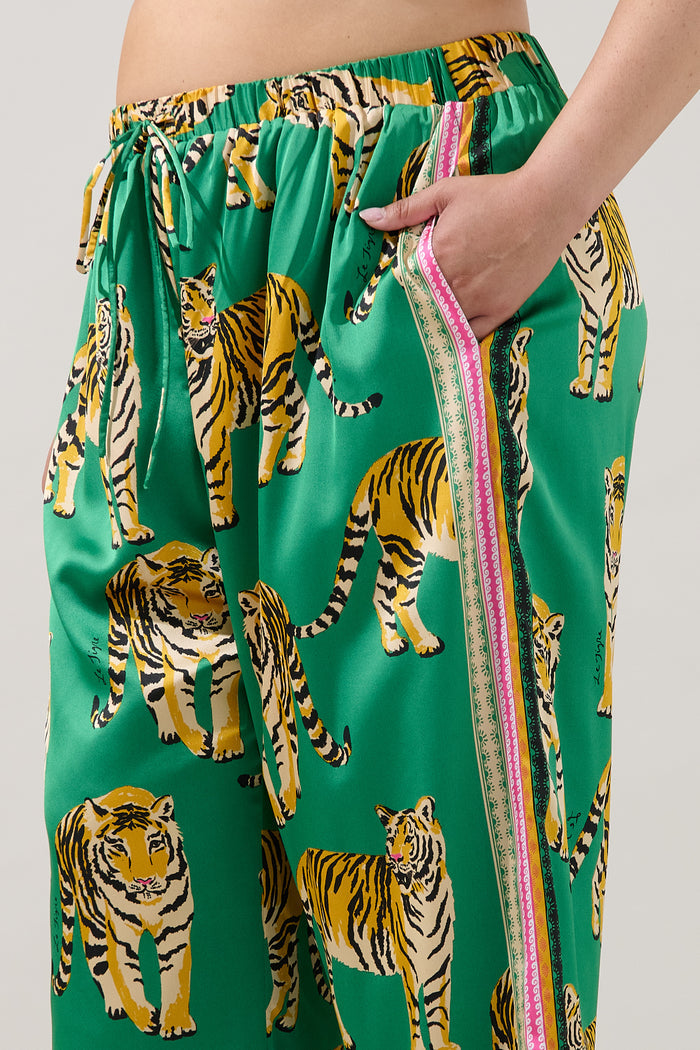 Violda Tiger Wide Leg Pants Curve