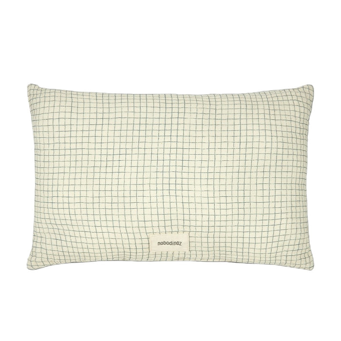 Wabi Sabi Rectangular Cushion Blue Grid 35x23 cm