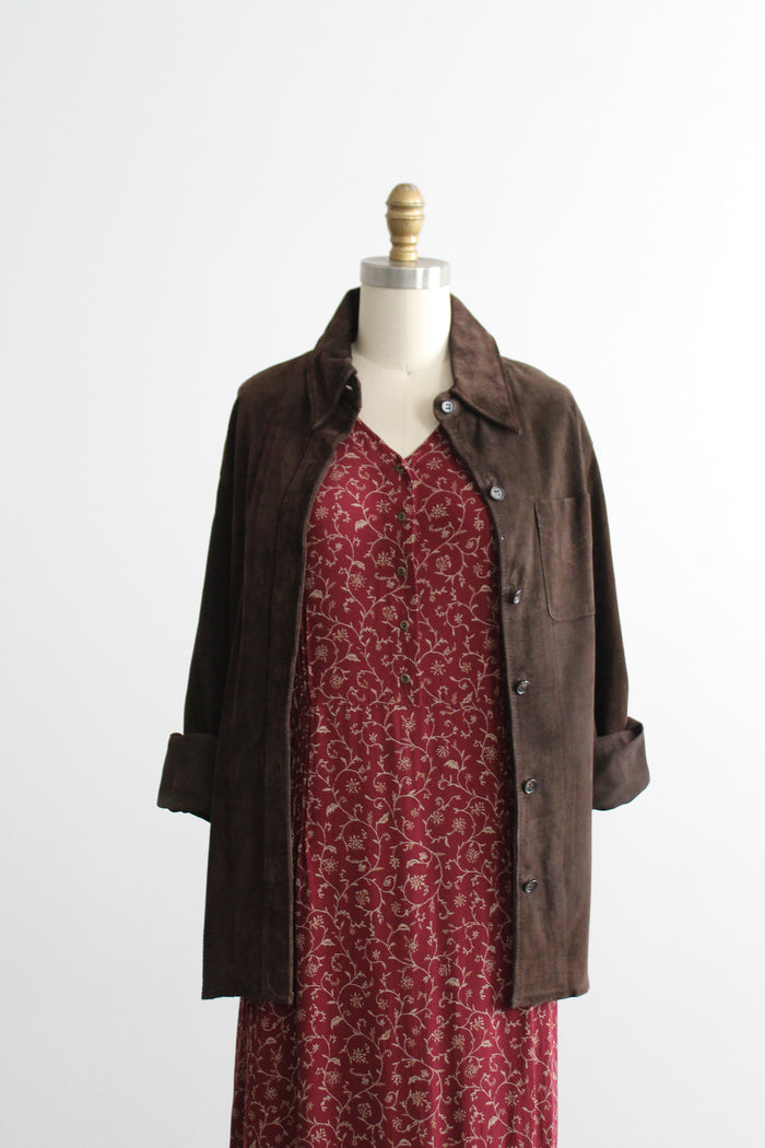 walnut leather button up