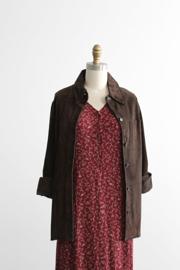 walnut leather button up